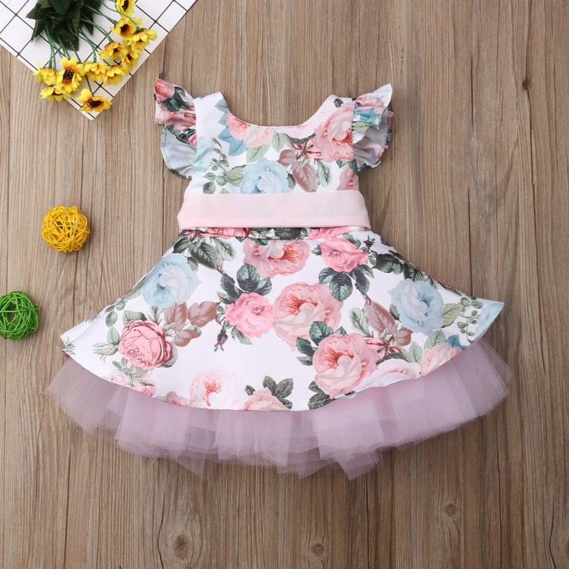 Princess Toddler Newborn Baby Girls Dress Flower Lace Tutu Party Wedding Birthday Dress For Girls Summer Baby Girl Clothing - Image 3