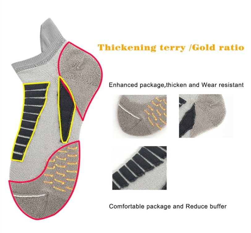 Professional Sports Socks Men Running Cotton Thick Terry Socks Summer Basketball Tennis Socks Shock Absorption Moisture Wicking - Image 2