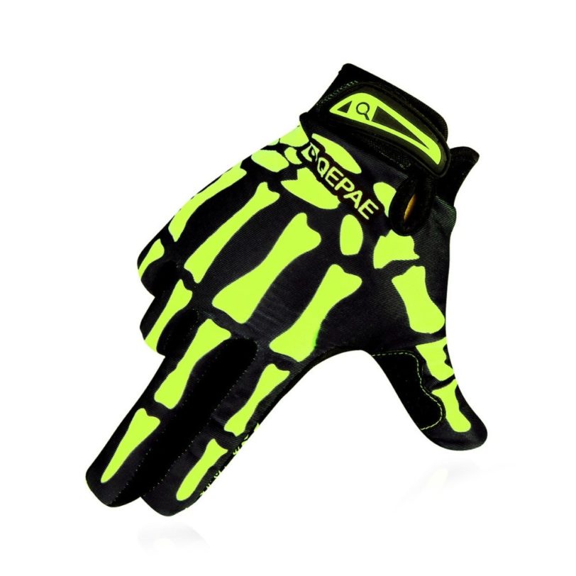 Qeqae Full Finger Skull Gloves Skeleton Pattern Bicycle Cycling Motorcycle Motorbike Racing Riding Gloves Bike Riding Mitten - Image 4