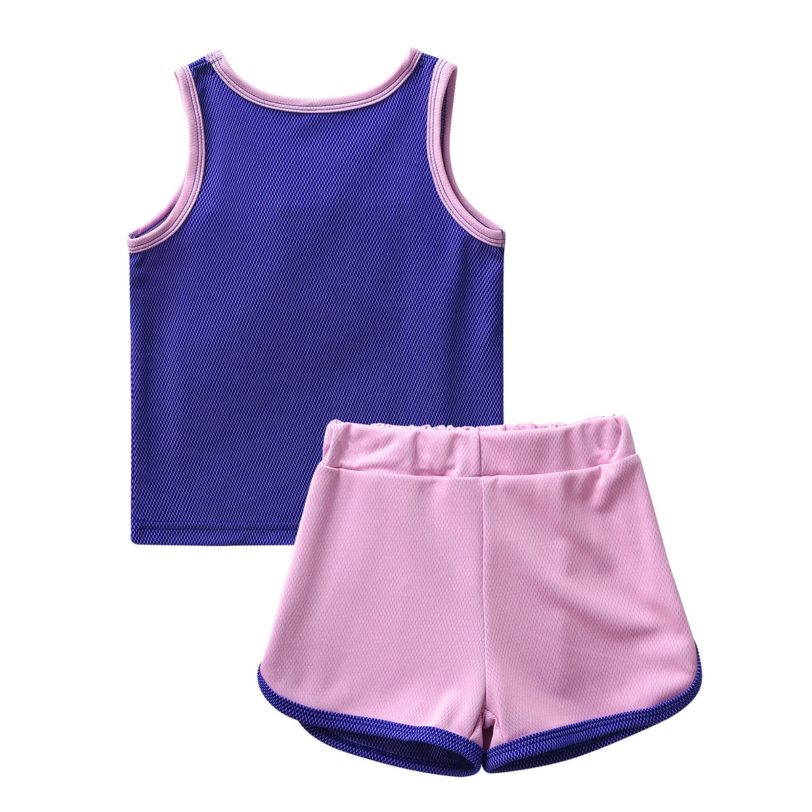 Quick Drying Kids Boys Girls Activewear Fitness Outfit Sports Running Exercise Tracksuit Sets Sleeveless Tops Vest