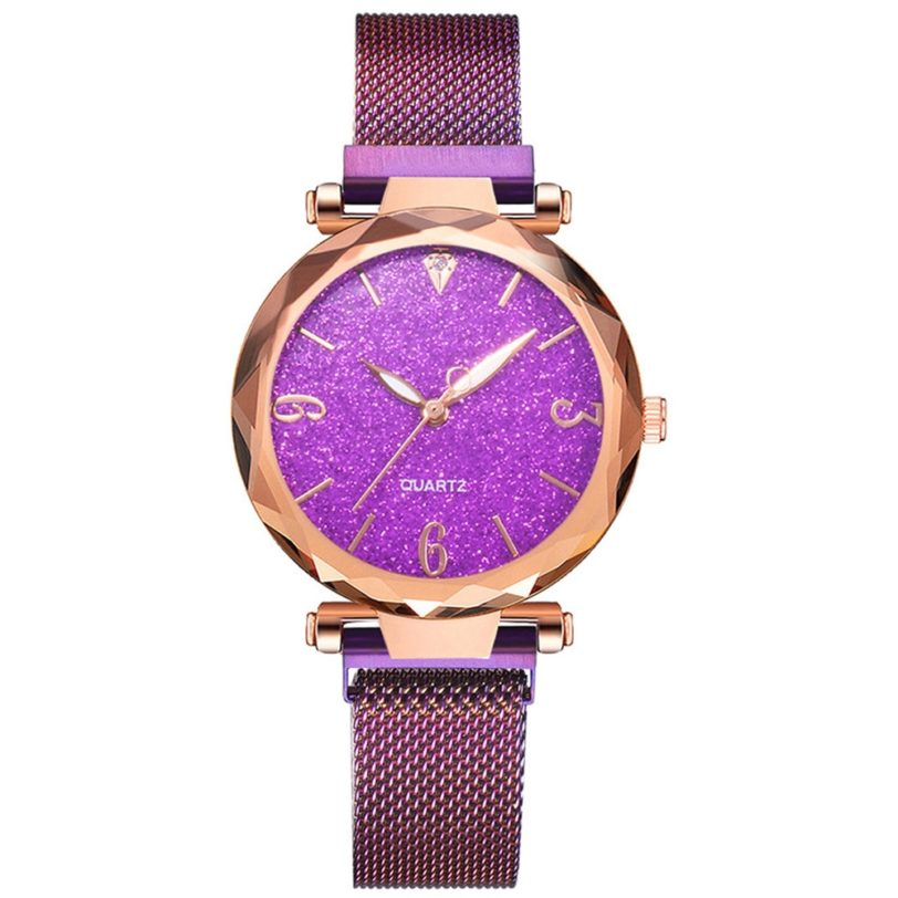 Rose Gold Women Watch 2021 Top Brand Luxury Magnetic Starry Sky Lady Wrist Watch Mesh Female Clock For Dropship relogio feminino - Image 6