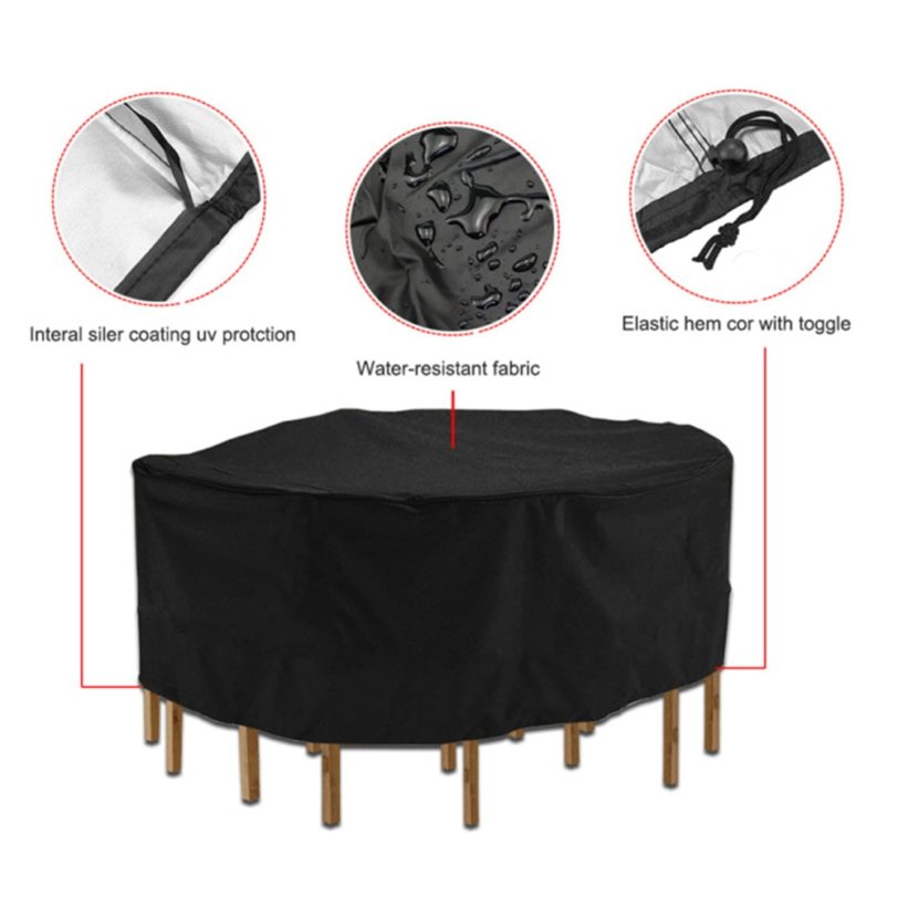 Round Table Chair Set Outdoor Garden Furniture Cover Waterproof Oxford Sofa Protection Patio Rain Snow Dustproof Covers - Image 4