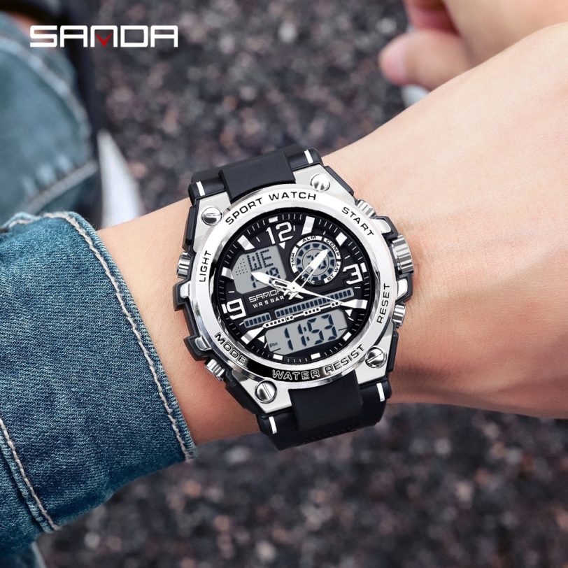 SANDA 2021 Top Brand Men's Watches 5ATM Waterproof Sport Military Wristwatch Quartz Watch for Men Clock Relogio Masculino 6024 - Image 3