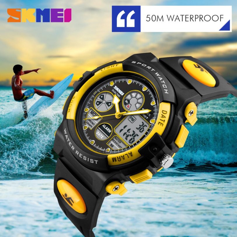 SKMEI Children's Watches Fashion Sport Military Waterproof Wristwatches Dual Time LED Digital Quartz Watch For Boys Girls Kids - Image 5