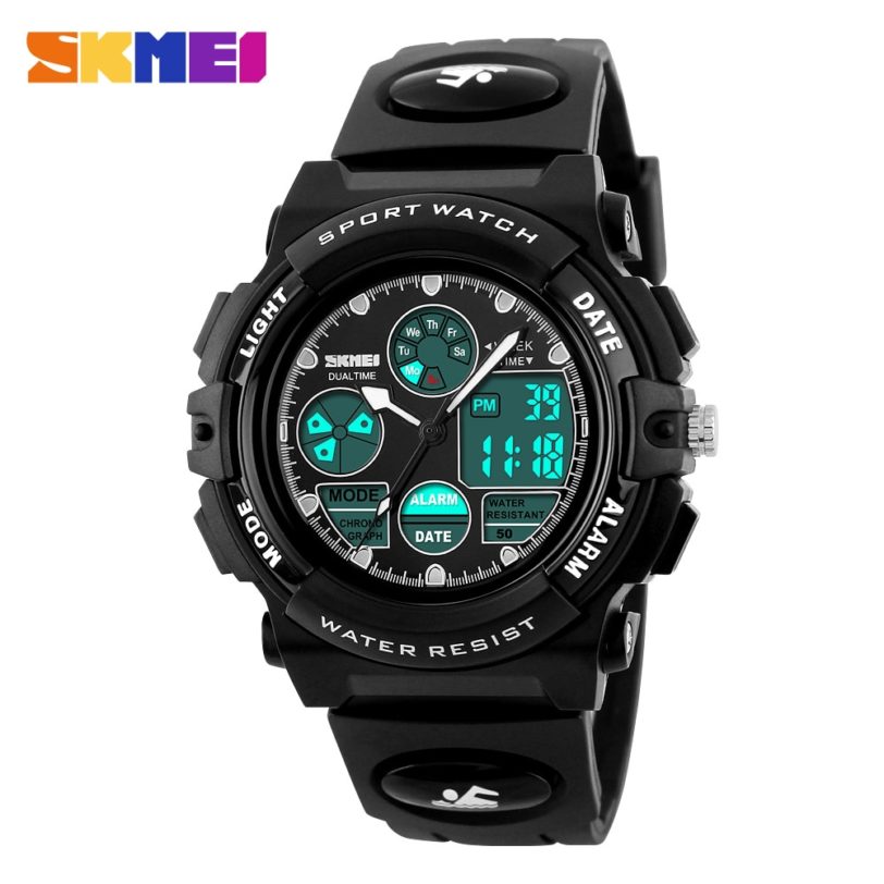 SKMEI Children's Watches Fashion Sport Military Waterproof Wristwatches Dual Time LED Digital Quartz Watch For Boys Girls Kids - Image 2