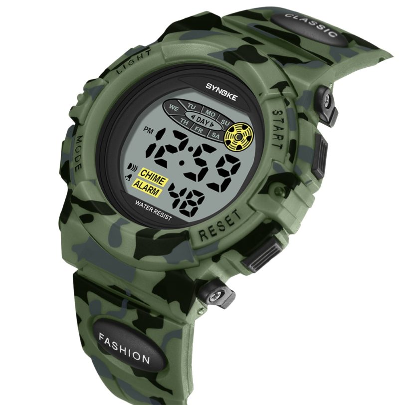 SYNOKE Children Watches Sports Fashion Military Waterproof LED Colorful Lights Kids Watch Camouflage Boys Student Watch Relogio - Image 2