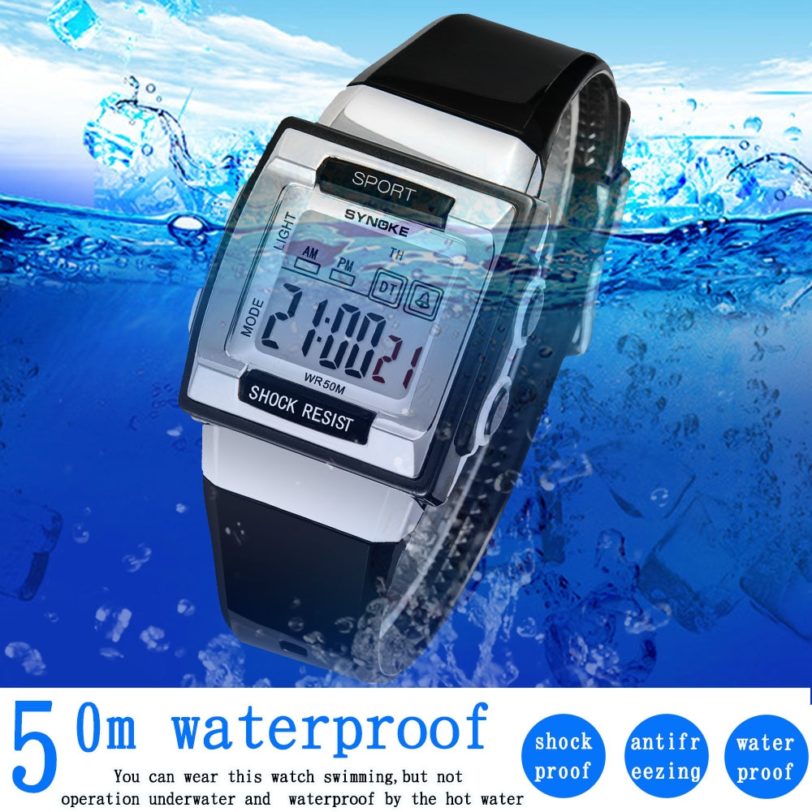 SYNOKE Digital Watch For Kids Rectangular Electronic Watch For Kids Boys Girls Diving Swimming Waterproof Watch Child's Gift - Image 5