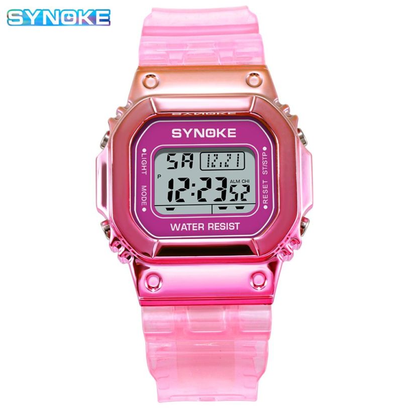 SYNOKE Ladies Watch LED Luminous Fashion Digital Women Men Colorful Sports New Unisex Alarm WristWatches Clocks reloj mujer - Image 2