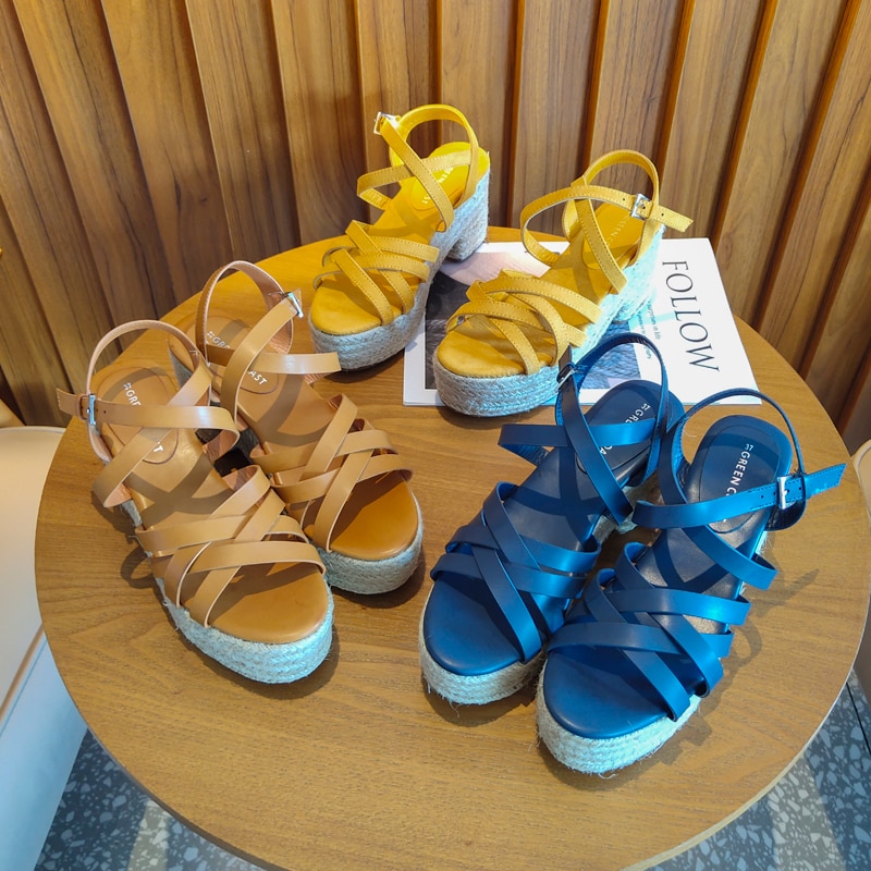 Sandals Heels Fashion Summer Woman 2021 Comfortable Roman Shoes Footwear Wedge 2