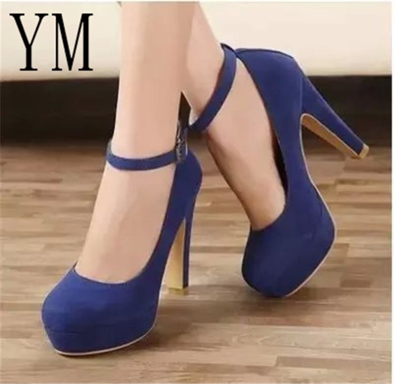 Sexy Ankle Strap Femeninas High heels Autumn Flock Round toe High heels Female Platform Summer Shoes Women Pumps Sandals Muje 02 - Image 2