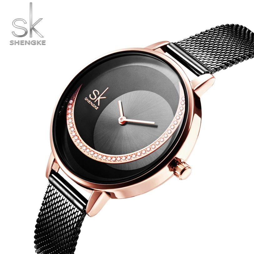 Shengke Crystal Lady Watches Luxury Brand Women Dress Watch Original Design Quartz Wrist Watches Creative Relogio Feminino - Image 4