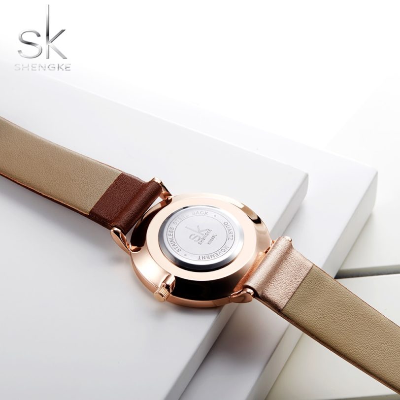 Shengke Women's Watches Fashion Leather Wrist Watch Vintage Ladies Watch Irregular Clock Mujer Bayan Kol Saati Montre Feminino - Image 5