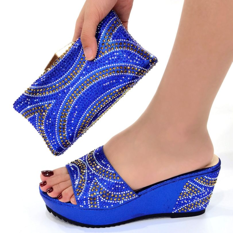 Shoes and Bag Set 2021 Hot Selling Italian Style Slingbacks African Women Slippers Nigerian Sandals High Quality - Image 4