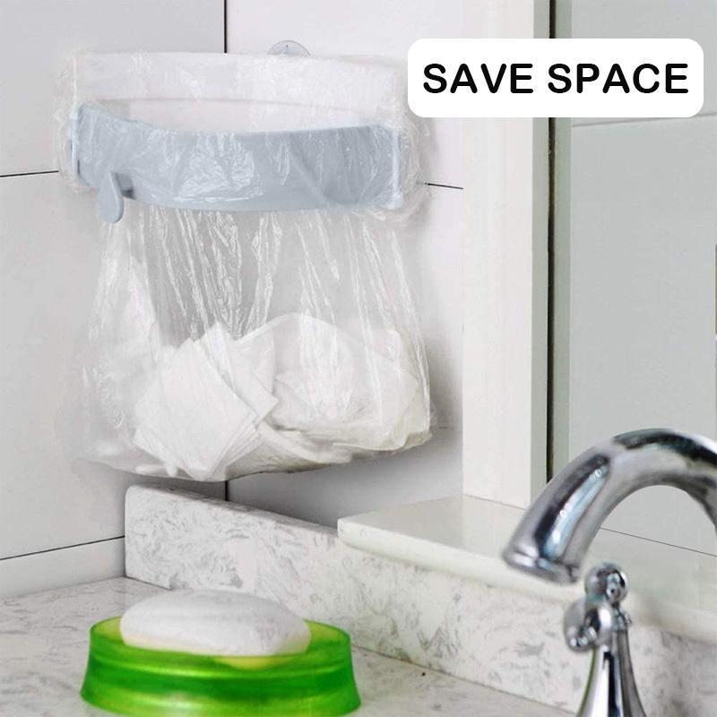 Snap Shut Garbage Bag Holder Kitchen Deodorant Trash Hanging Storage Rack Bag Strong Suction Garbage Rack 1