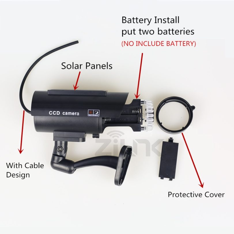 Solar Power Dummy Camera Outdoor Indoor Bullet LED Light Monitor Security Waterproof Fake Camera CCTV Surveillance 1