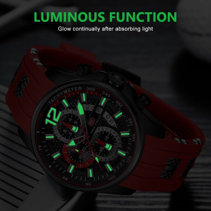 Sport Watch For Men Top Brand Luxury Quartz Wristwatch Reloj Hombre Montre Homme Waterproof Red Silicone Strap Relogio Masculino - Image 6