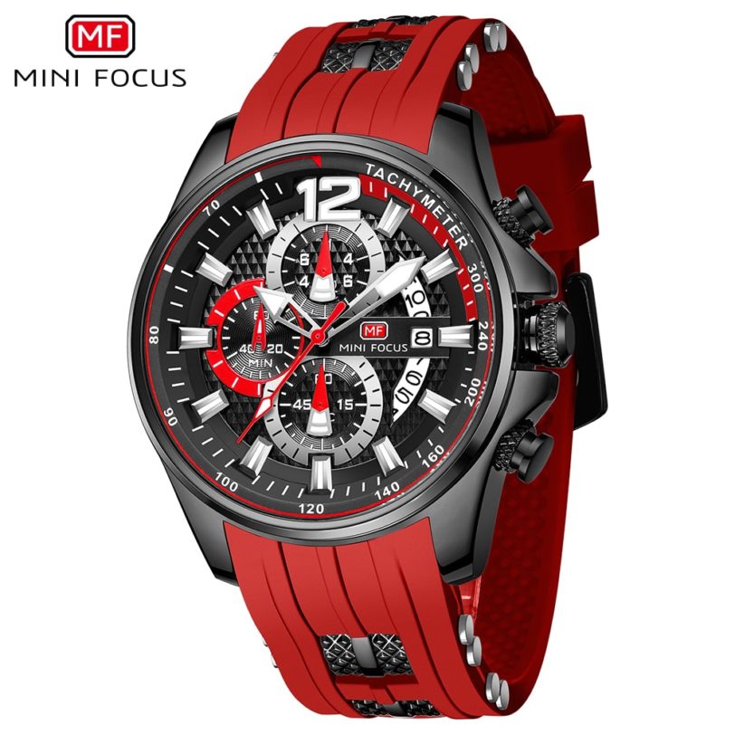 Sport Watch For Men Top Brand Luxury Quartz Wristwatch Reloj Hombre Montre Homme Waterproof Red Silicone Strap Relogio Masculino - Image 2