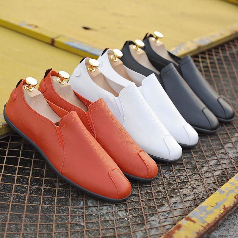 Spring Autumn Men Casual Shoes Leather Male Loafers Gommino Slip On Cheap Doug Shoes Breathable Comfortable