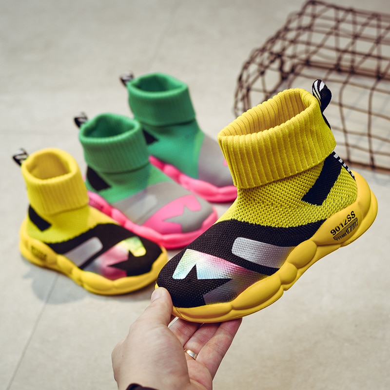 Spring Kids Sneakers For Girls Children Casual Shoes Girl Slip on Breathable Kids Socks Shoes 2021 2