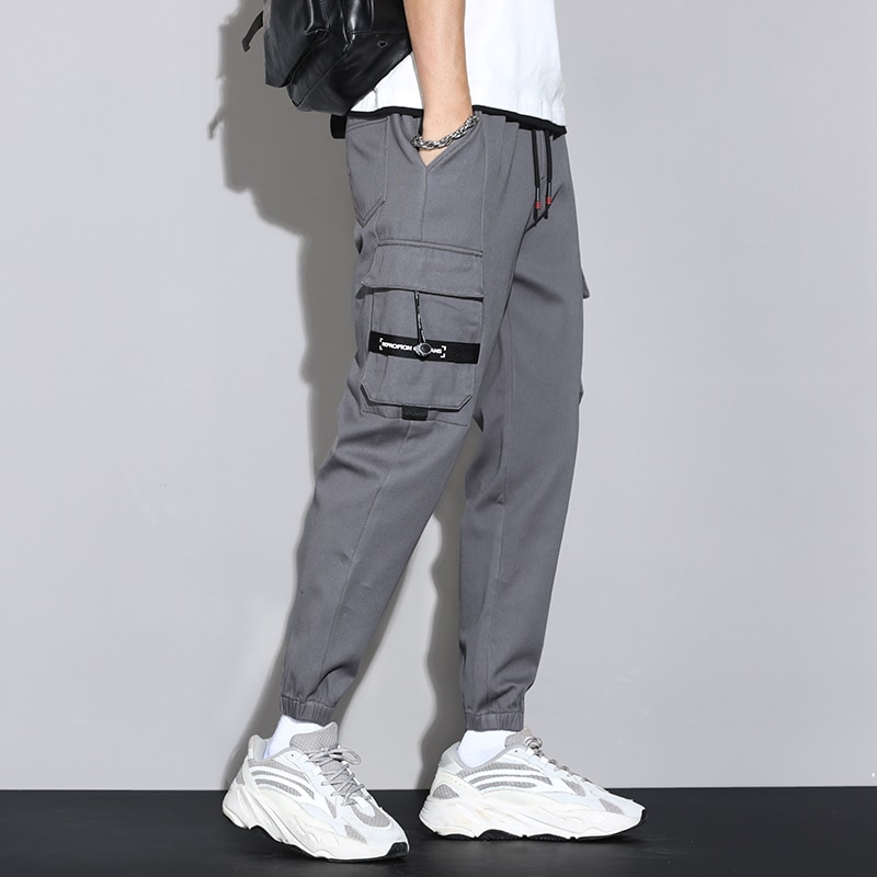 Spring and Summer Big Men Trousers Knitted Sports Pants Men Pants Loose Korean Version of All 1