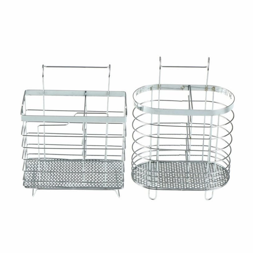 Stainless Steel Rectangular Hanging Utensil Drying Rack Chopsticks Spoons Drainer Basket Flatware Storage Drainer - Image 3