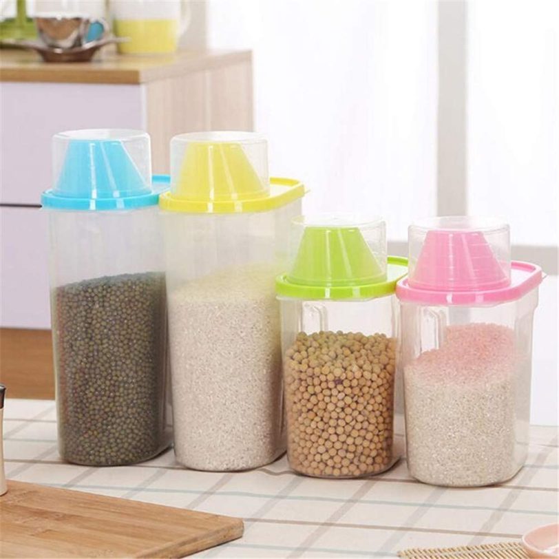 Storage Box Moisture-Proof Rice Cylinder with Flour Sealed Barrel Kitchen Thick Plastic Cover Insect-Proof Rice Barrel Rice Box - Image 2