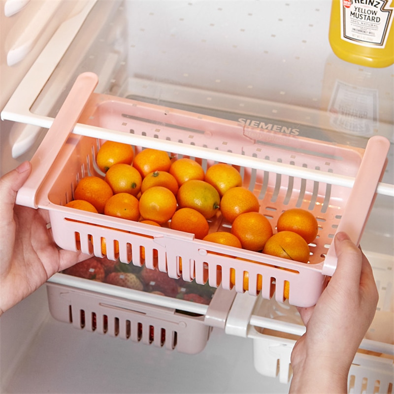 Storage Box Rack Shelf Holder Extendable Design Pull out Container Organizer Stretchable for Refrigerator Partition Desk 2