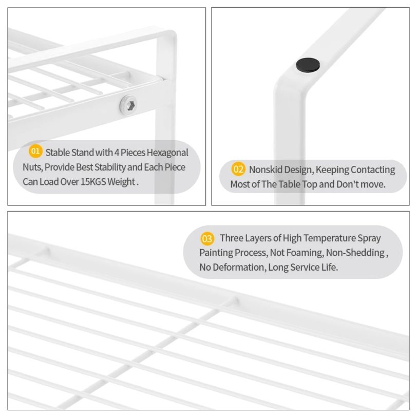 Storage Rack Multifunction Metal Appliances Racks Non-slip Desktop Organizer Kitchen Tools Space-saving Cabinet Dish Shelving - Image 6