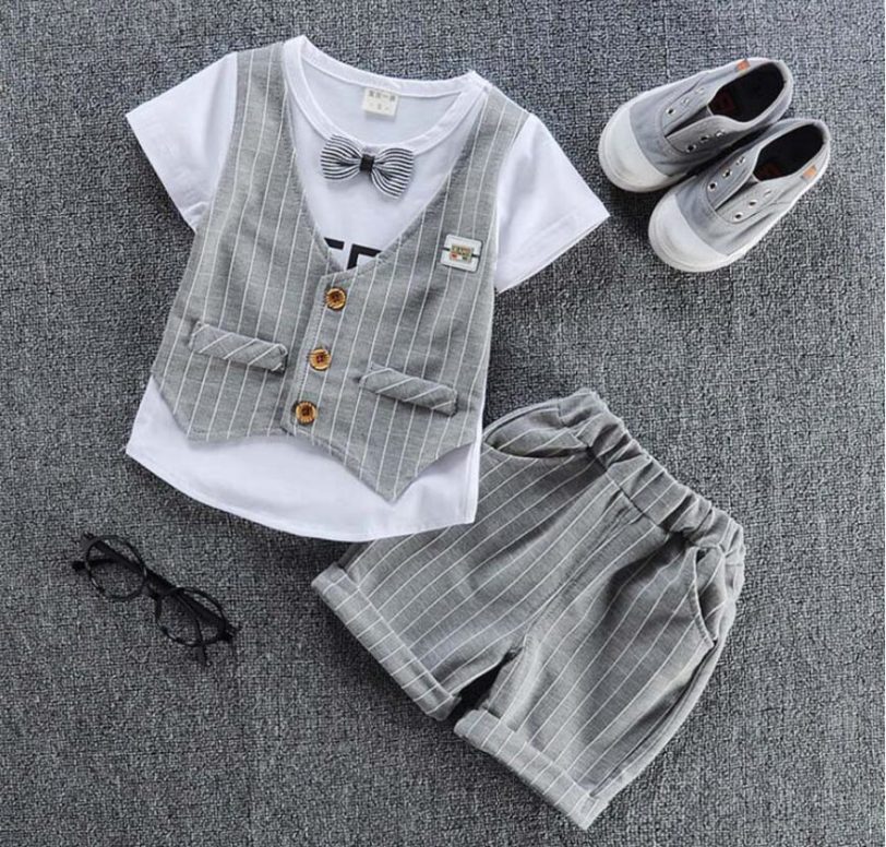 Summer Baby Boy Clothes Suits Gentleman Style Infant Clothing Sets T- Shirt Shorts 2Pcs Casual Jogging Suit Toddler Outfits 2020 - Image 4