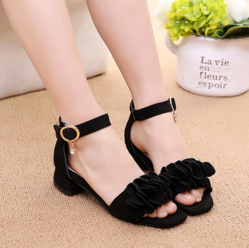 Summer Kids Leather Shoes Girls Wedding Dress Shoes Children Princess Flower Sandals For Girls Casual Dance Shoes Flat Sandals - Image 2