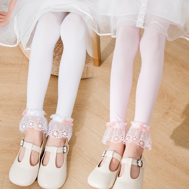 Summer children velvet pantyhose thin breathable stretch casual fashion pantyhose girls Leggings princess lace for kids