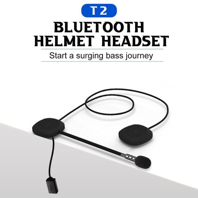 T2 Wireless Bluetooth 5.0 Motorcycle Helmet Headset Stereo Speaker Headphone Motorcycle Helmet Headphones MP3 Speaker - Image 2