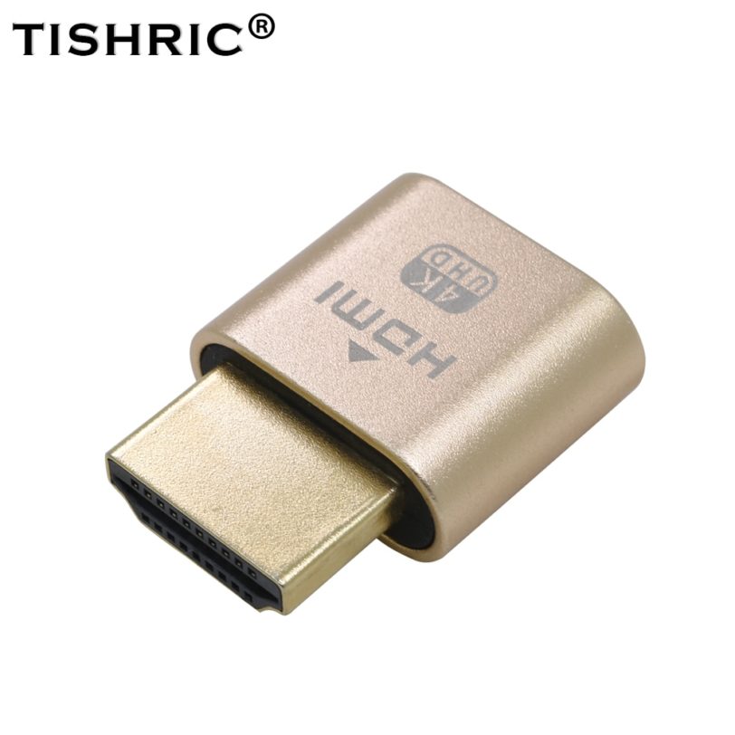 TISHRIC HDMI Virtual Display HDMI Dummy Plug DDC EDID Cheat Virtual Plug HDMI Dummy Emulator Adapter for Bitcoin Mining - Image 2