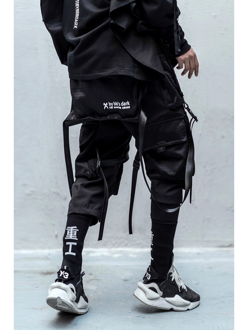 Techwear Cargo Pants Men Black Japanese Streetwear Jogger - Image 3