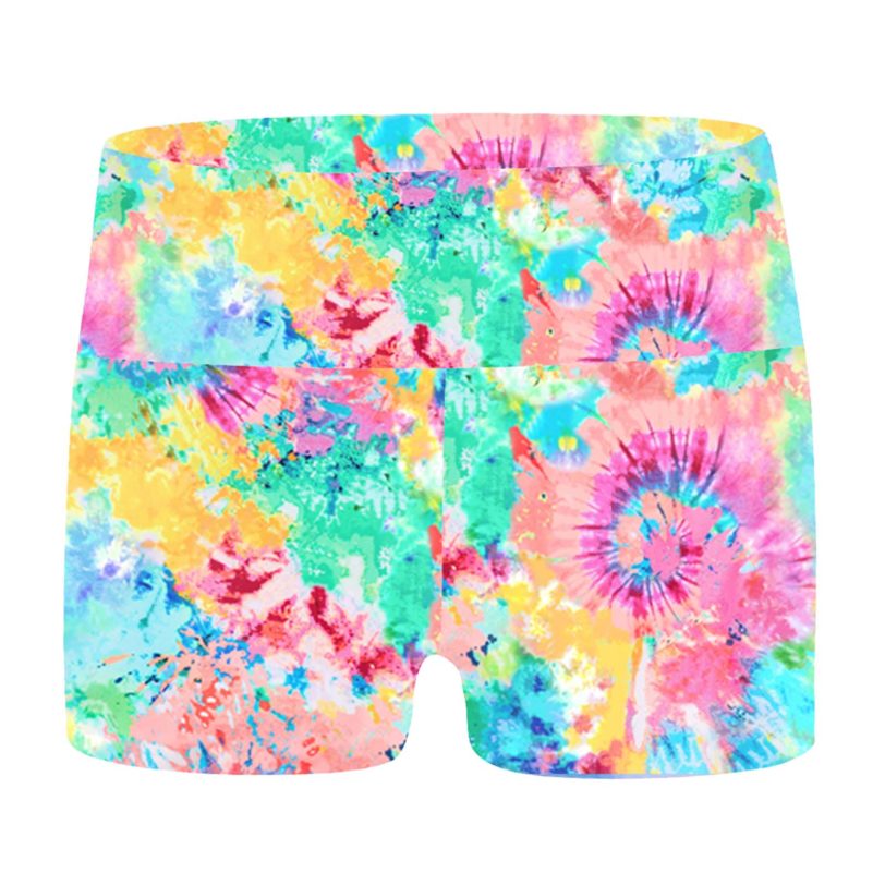 TiaoBug Summer Kids Girls Skiny Dance Boy Cut High Waist Dye Print Shorts Bottoms Sports Gymnastic 1