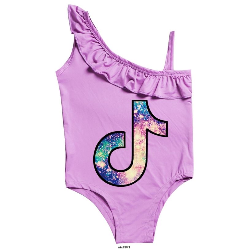 Tik Tok Bathing Suit Girls Baby Toddler One Piece Swimsuit Cute Beach Wear Kids Swimwear Lace Girls Bikini Beach Wear - Image 2