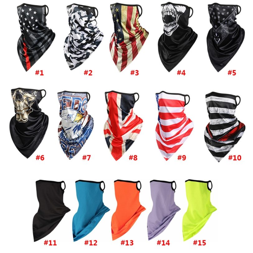 Triangle Bandana Face Scarves Hanging Ear Tube Scarf Ice Silk Neck Gaiter Cover Smooth Breathable Headband Men Women - Image 6