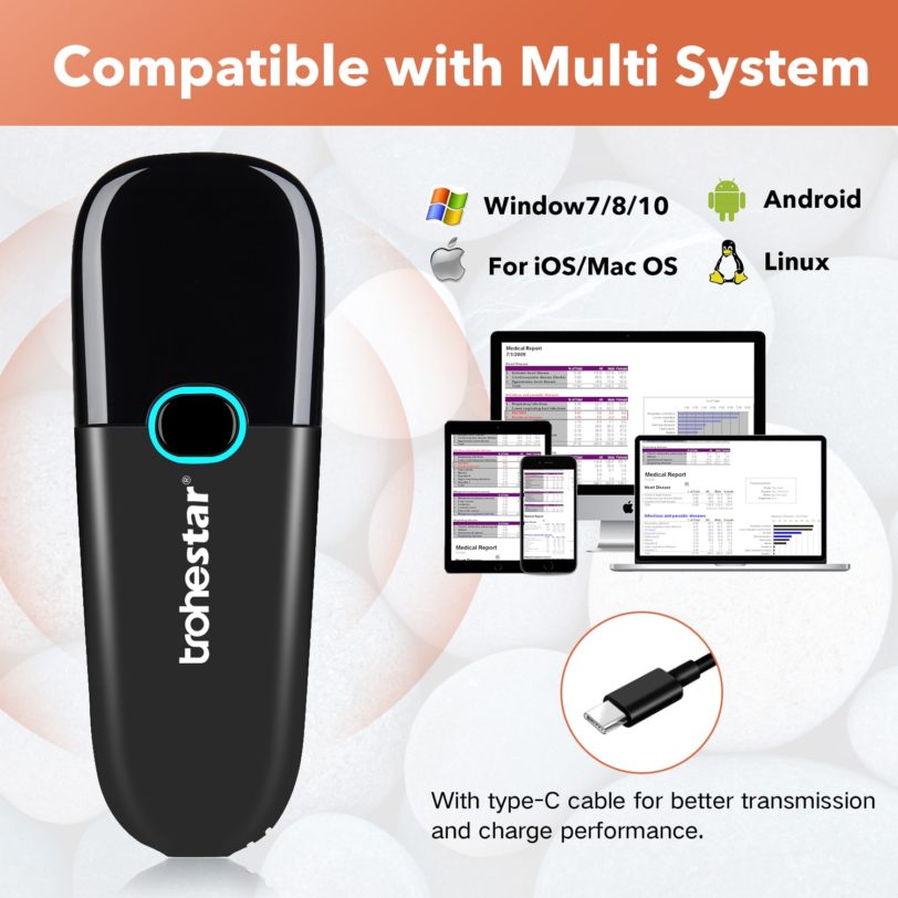 Trohestar Mini Barcode Scanner 1D 2D Bar Code Reader 2.4GHz Wireless Bluetooth-compatible Handheld BarCode Reader Scannes - Image 5