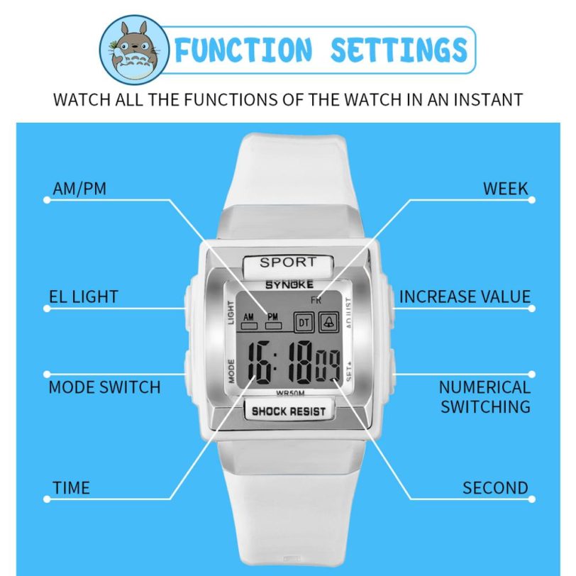 UTHAI CE26 Kids watch clock Children watches sports Electronic Digital wristwatch for Child Girl a boy 50m waterproof Light - Image 3