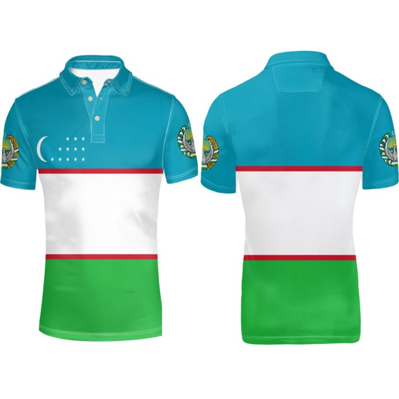 UZBEKISTAN youth diy free custom made name number uzb Polo shirt nation flag uz ozbekiston uzbek country print photo clothes - Image 2