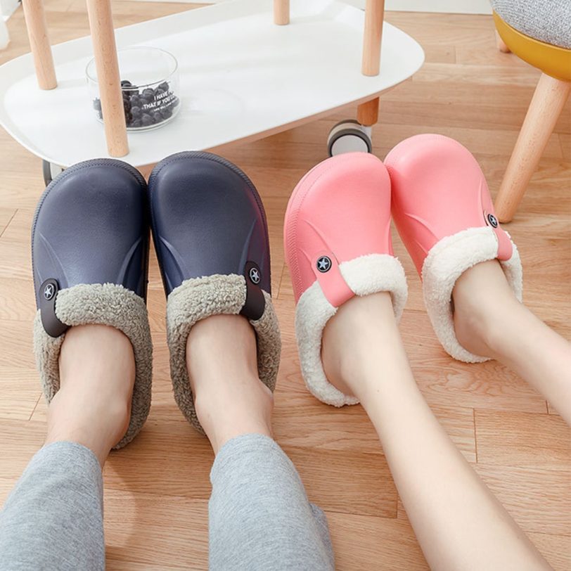 Unisex Home Winter Clogs Indoor Fur Warm Slippers Sandals For Women New Fashion Footwear Flops Mule Slides - Image 3