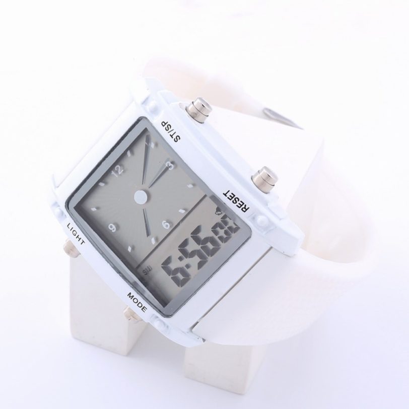 Unisex Watch LED Display Watches Popular Brand Luxury Square Dial Dual Time Day Display Alarm Colorful LED Sports Wrist Watch - Image 3