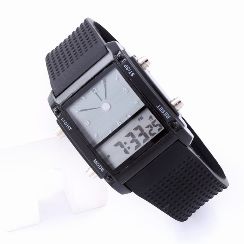 Unisex Watch LED Display Watches Popular Brand Luxury Square Dial Dual Time Day Display Alarm Colorful LED Sports Wrist Watch - Image 2