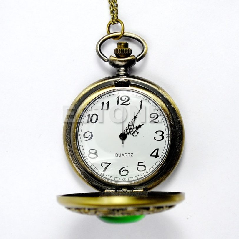 Vintage Steampunk Retro Bronze Design Pocket Watch Quartz Pendant Necklace Gift Pendant Chain - Image 2