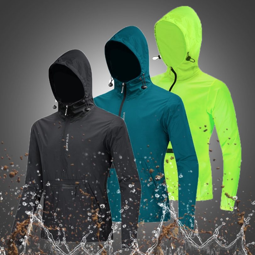 WOSAWE Thin Hooded Caps Reflective Running Jackets Windproof Water Rain Repellent Cycling Windbreaker MTB Bike Sports Jacket - Image 2