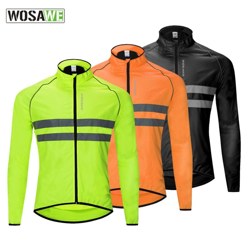 WOSAWE Ultralight Reflective Men's Cycling Jacket Long Waterproof Windproof Road Mountain Bike MTB Jackets Bicycle Windbreaker - Image 2