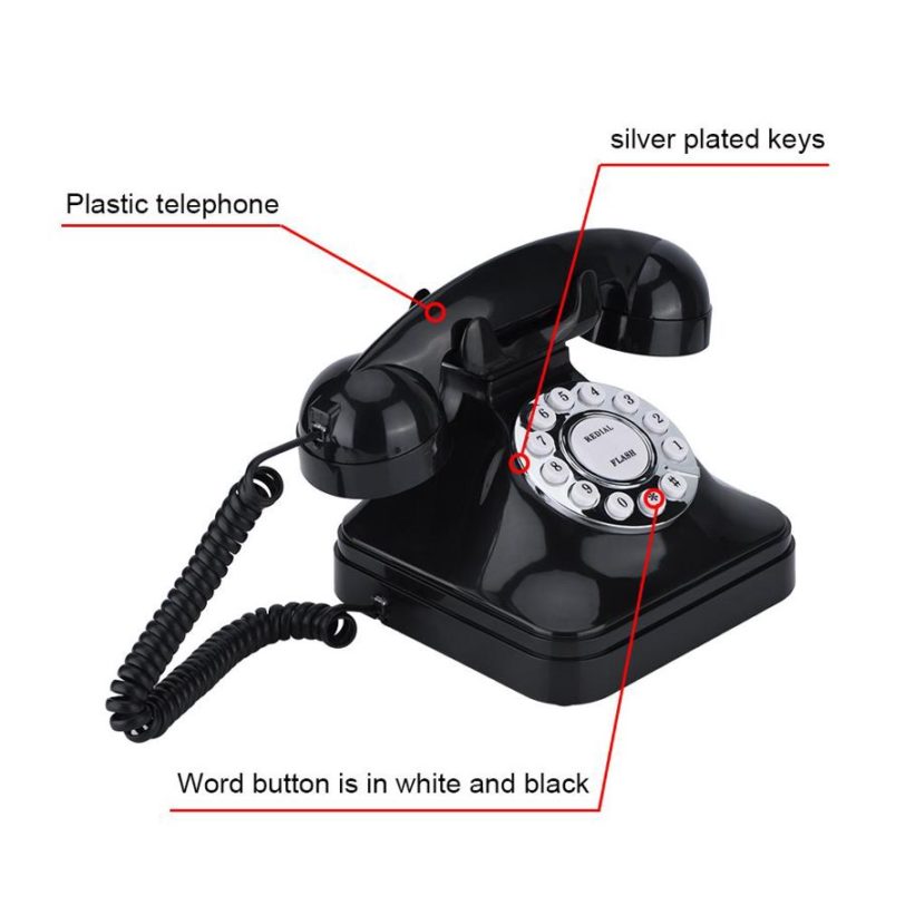 WX-3011 Vintage Black Multi Function Plastic Home Office Hotel Telephone Retro Wire Landline Phone Telephones telefono fijo - Image 5