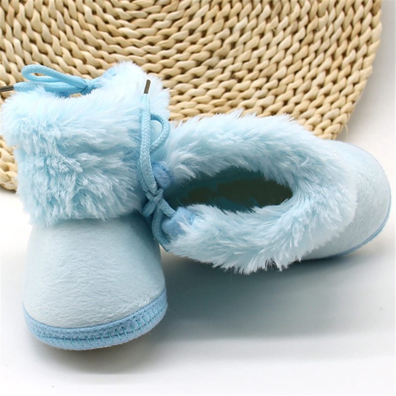 Warm Newborn Toddler Boots Winter First Walkers baby Girls Boys Shoes Soft Sole Fur Snow Booties for 0-18M - Image 7