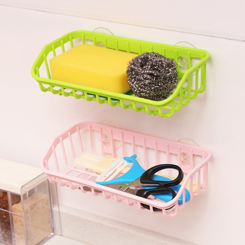 Wash Multifunctional Suction Cup Dishwashing Sponge Holder Hanging Storage Rack Drain Rack Sink Shelf Kitchen Accessories Tool - Image 2