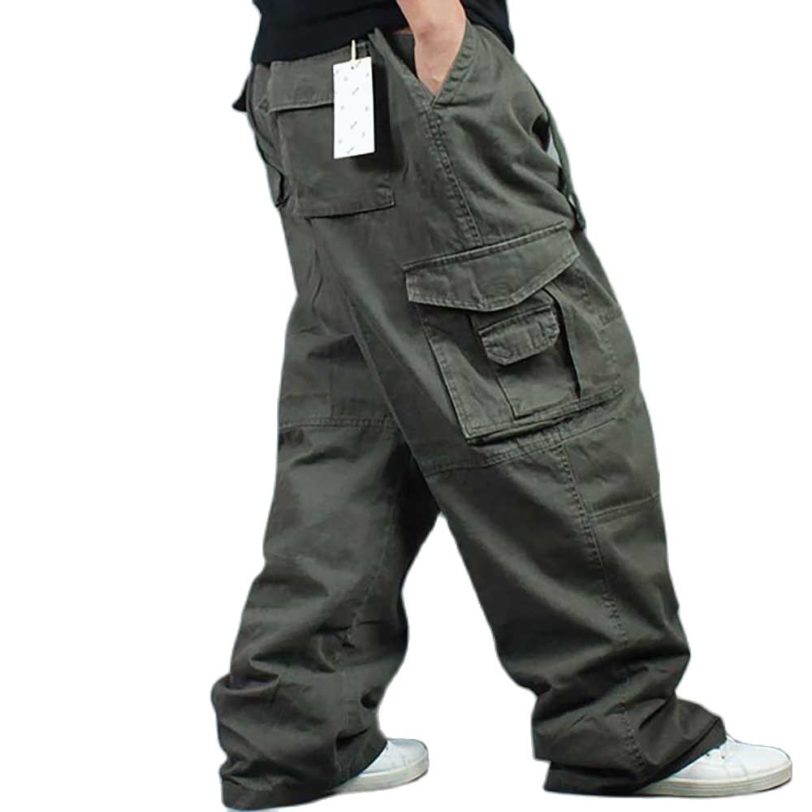 Wide Leg Hip Hop Pants Men Casual Cotton Harem Cargo Pants Loose baggy Trousers Streetwear Plus Size Joggers Men Clothing - Image 4